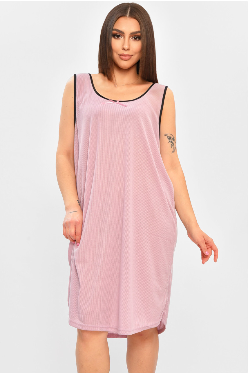 Ночная рубашка женская полубатальная пудрового цвета F1724 206462