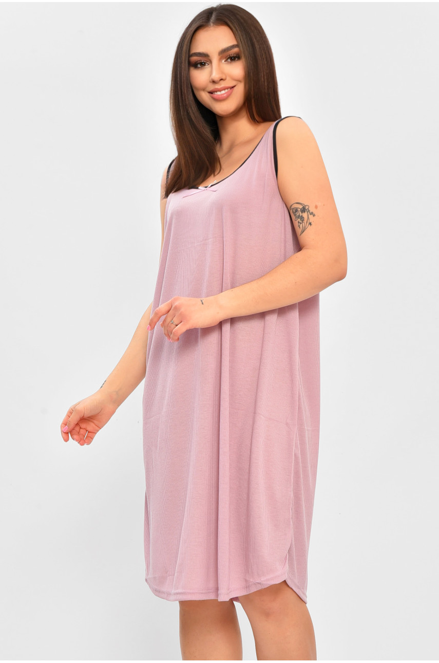 Ночная рубашка женская полубатальная пудрового цвета F1724 206462