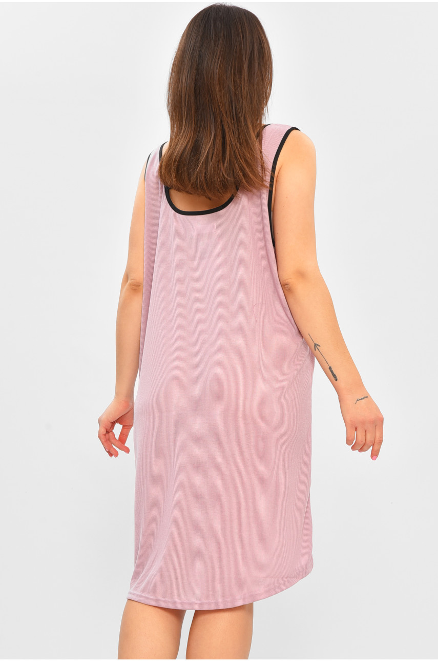 Ночная рубашка женская полубатальная пудрового цвета F1724 206462