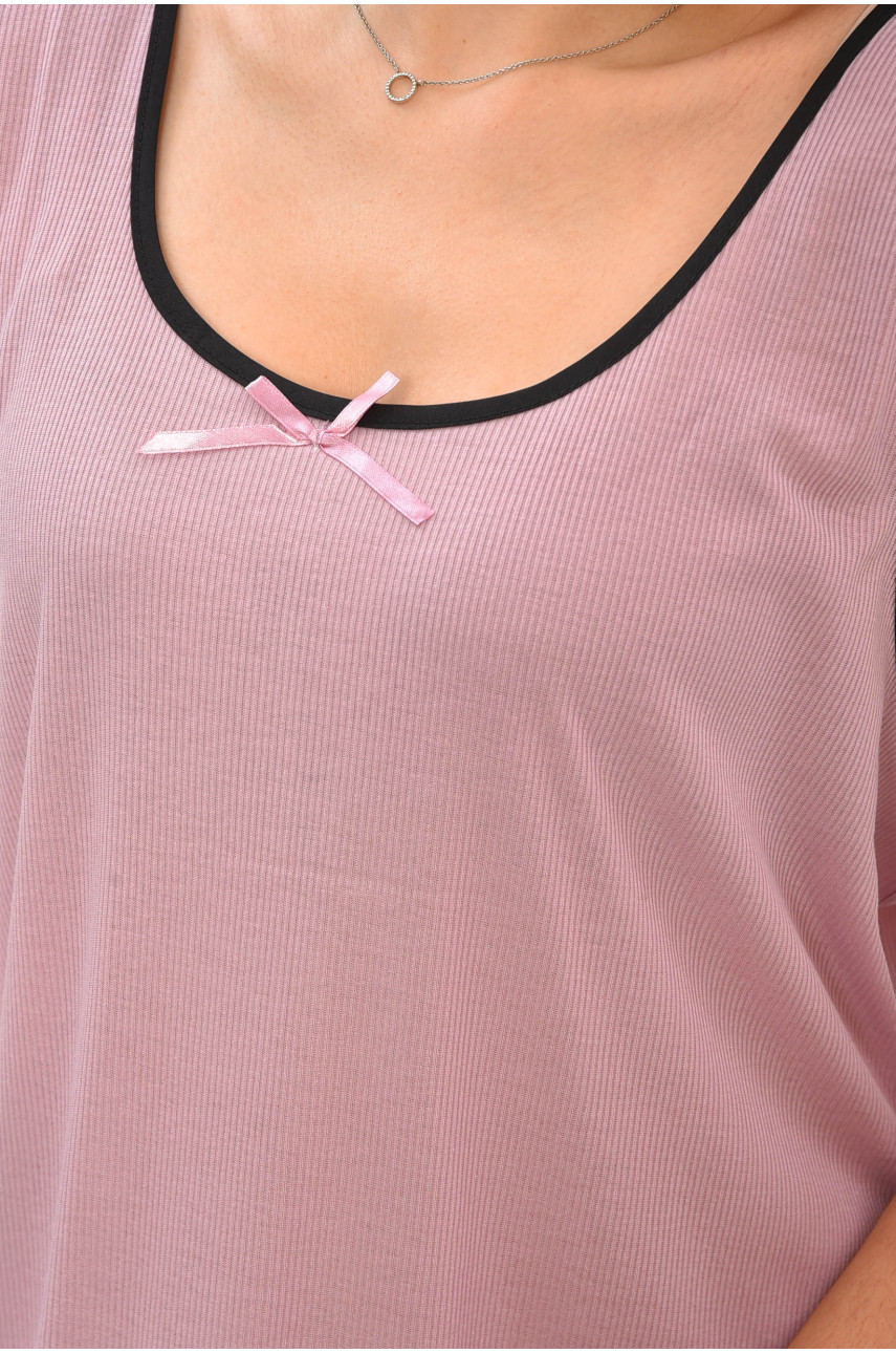 Ночная рубашка женская полубатальная пудрового цвета F1724 206462