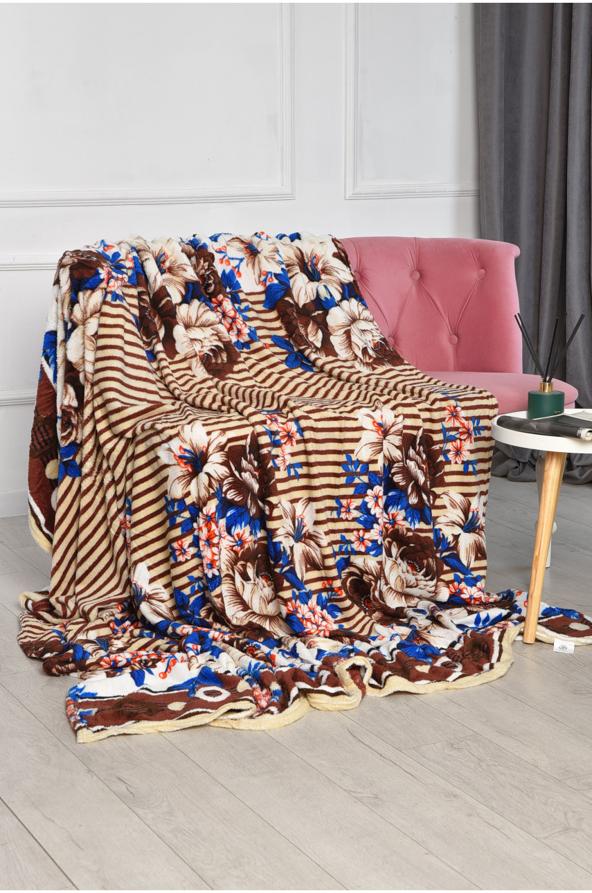 Плед молочного цвета с принтом размер 200*220 206466