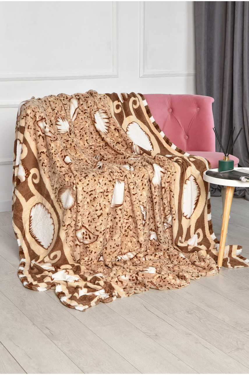 Плед бежевого цвета с принтом размер 200*220 206468