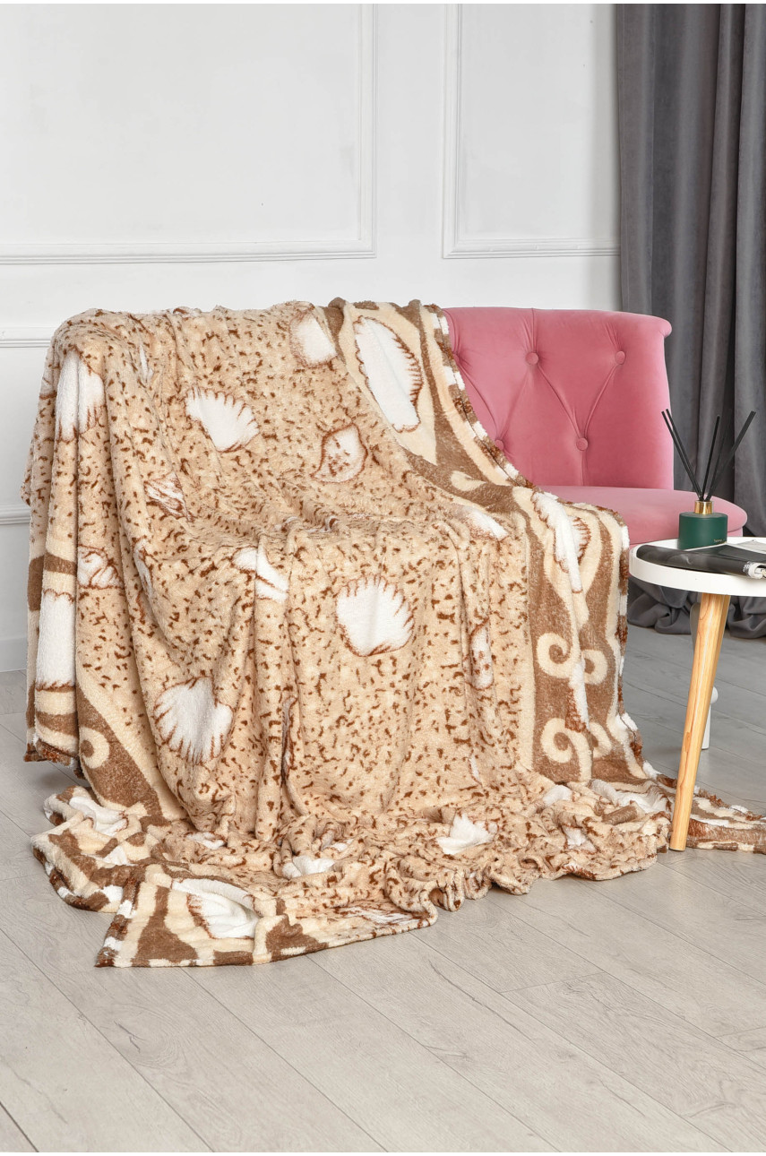 Плед бежевого цвета с принтом размер 200*220 206468