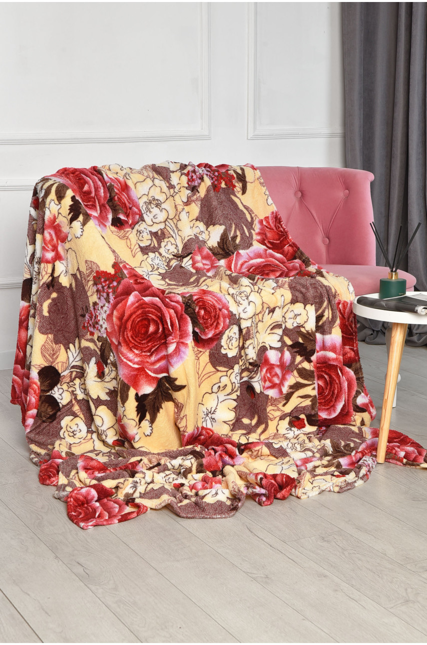 Плед бежевого цвета с принтом размер 200*220 206469