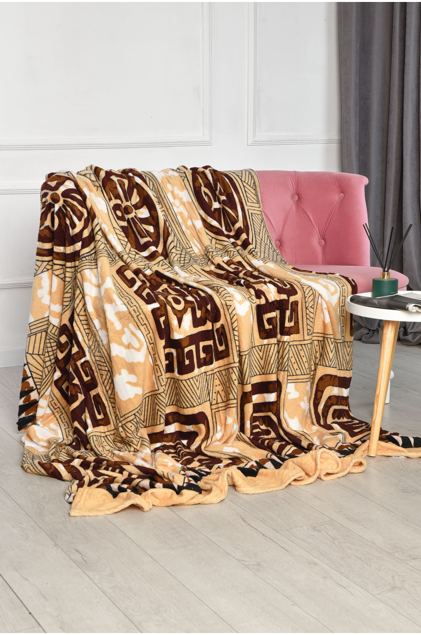 Плед бежевого цвета с принтом размер 200*220 206470