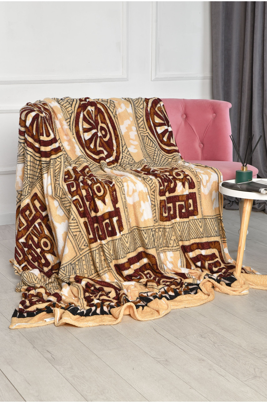 Плед бежевого цвета с принтом размер 200*220 206470