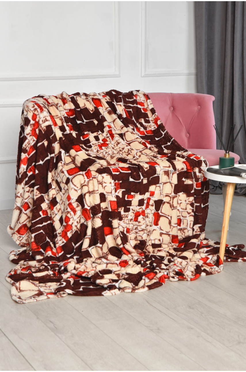 Плед бежевого цвета с принтом размер 200*220 206471