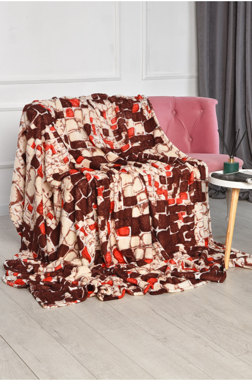 Плед бежевого цвета с принтом размер 200*220 206471