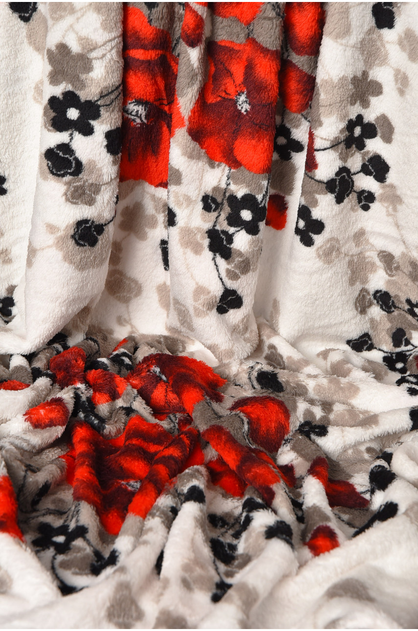 Плед білого кольору з принтом розмір 200*220 206473 Плед білого кольору з принтом розмір 200*220 206473