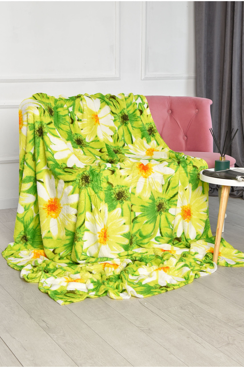 Плед зеленого цвета с принтом размер 200*220 206474