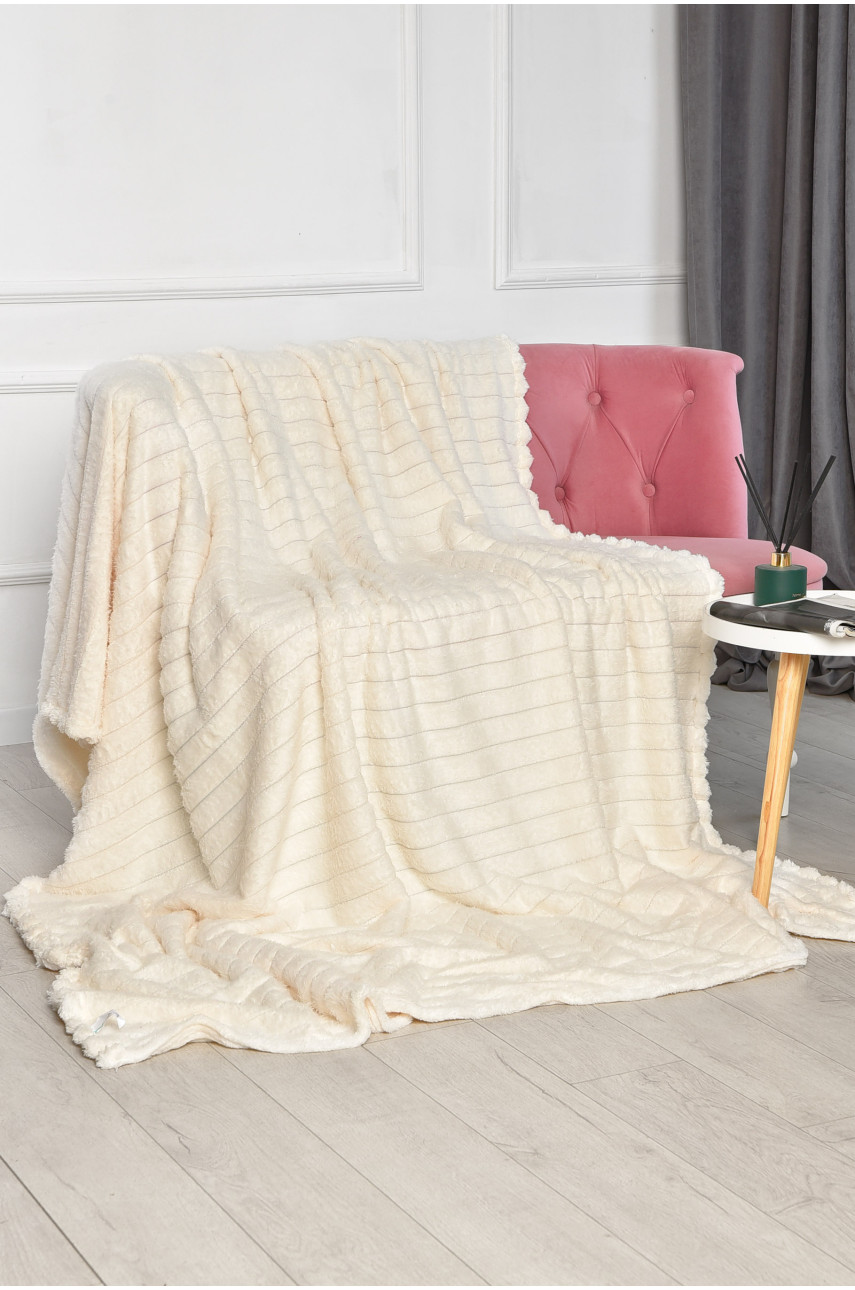 Плед однотонный молочного цвета размер 200*230 206478