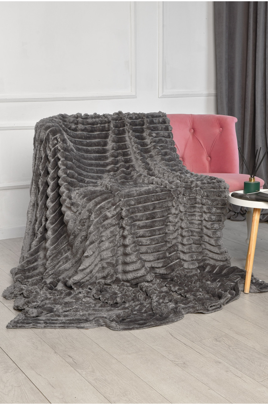 Плед однотонный серого цвета размер 200*230 206480