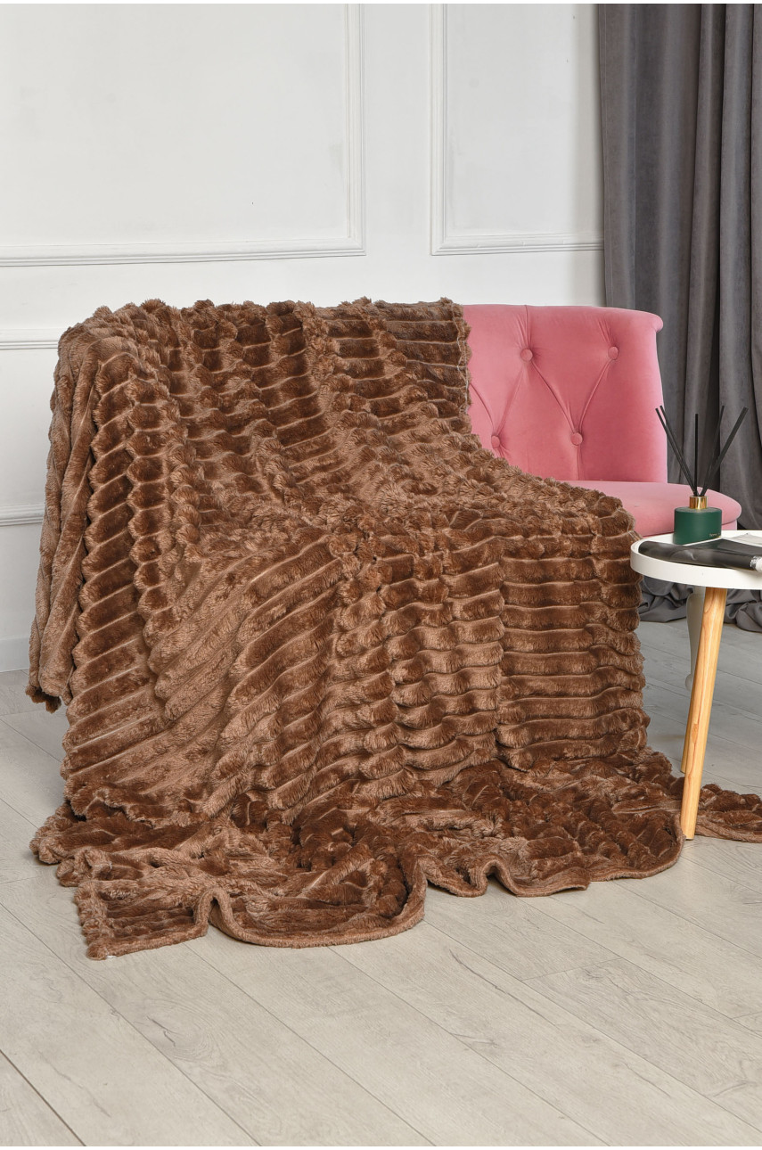 Плед однотонный коричневого цвета размер 200*230 206481