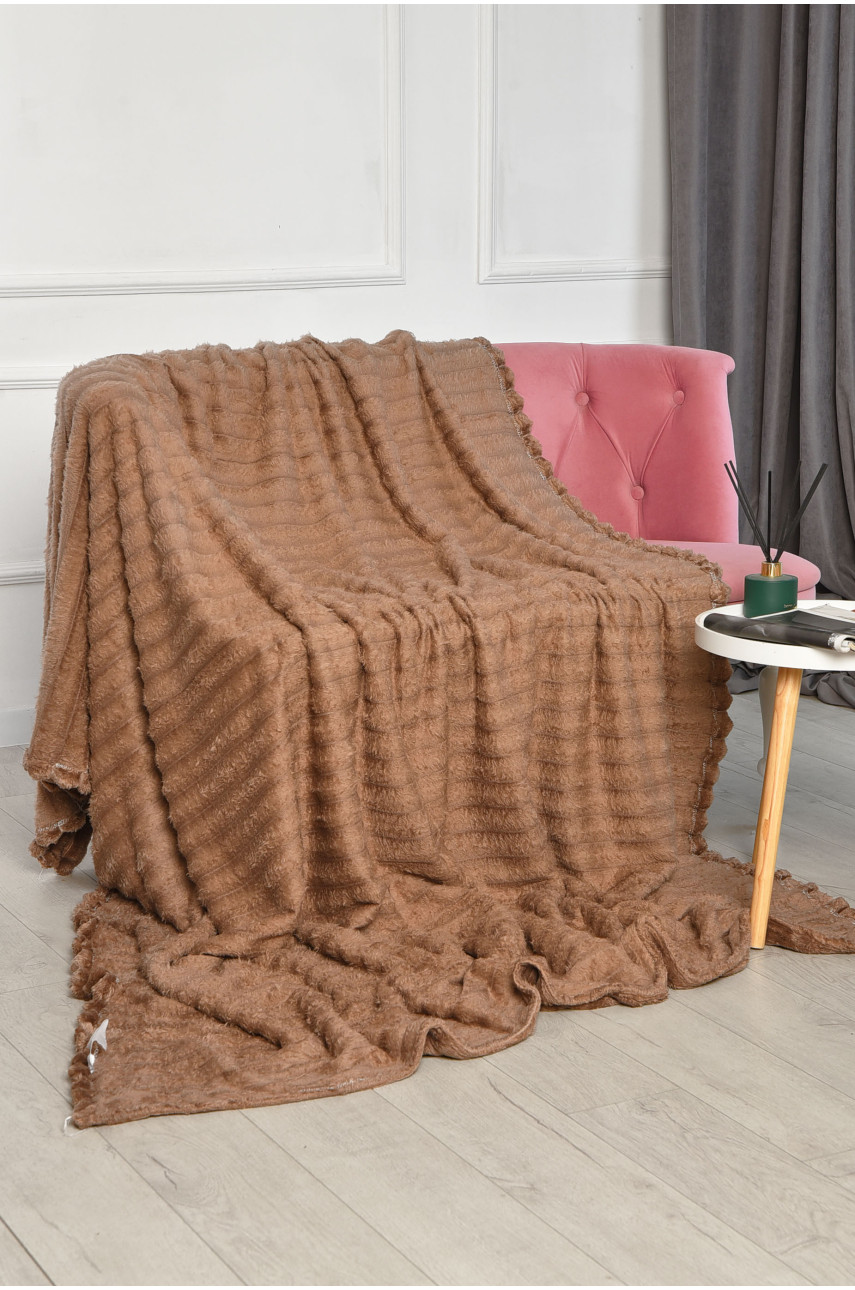 Плед однотонный коричневого цвета размер 200*230 206481