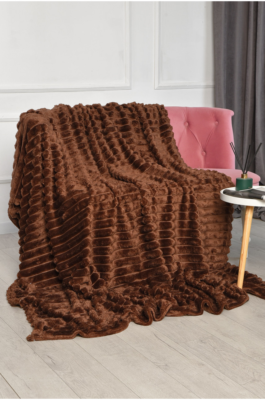 Плед однотонный шоколадного цвета размер 150*200 206494