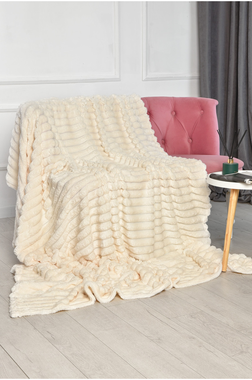 Плед однотонный молочного цвета размер 150*200 206496