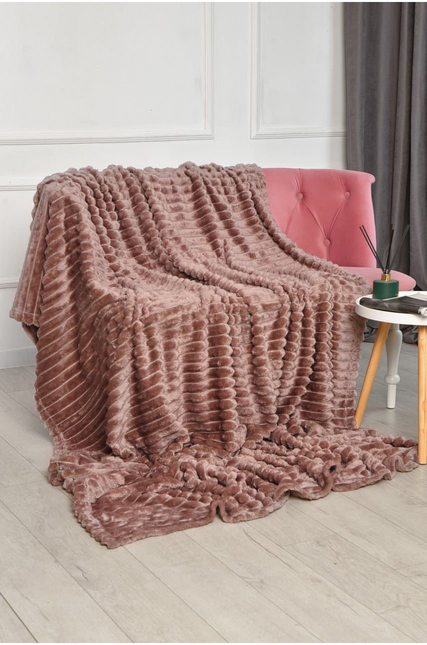 Плед однотонный тёмно-сиреневого цвета размер 180*200 206497