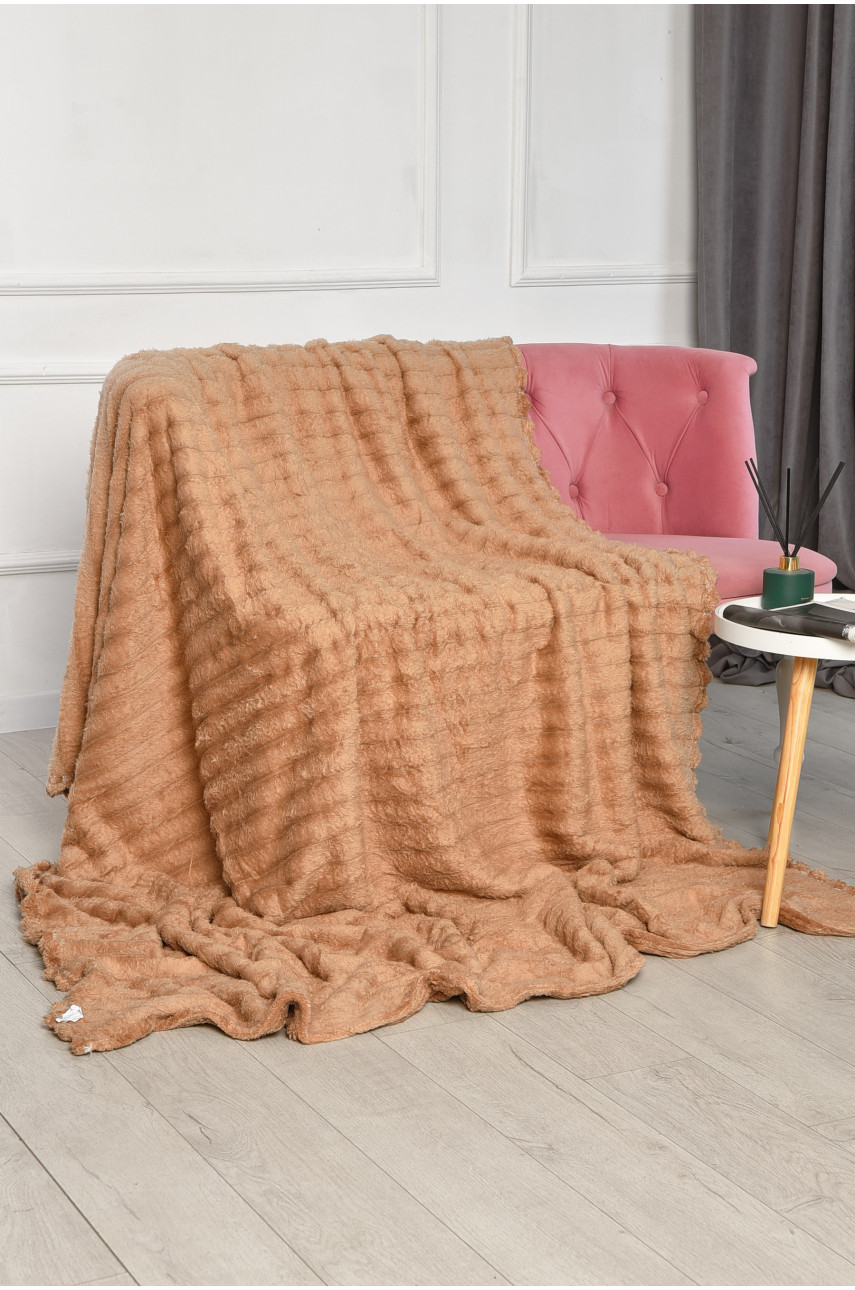 Плед однотонный тёмно-бежевого цвета размер 180*200 206500