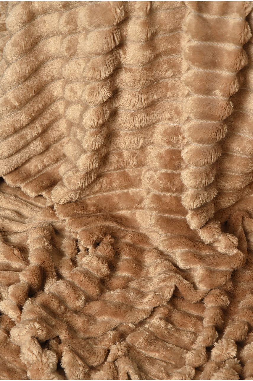 Плед однотонный бежевого цвета размер 180*200 206503