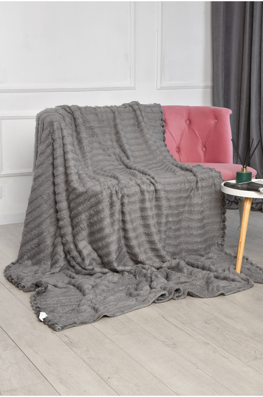 Плед однотонный тёмно-серого цвета размер 180*200 206506