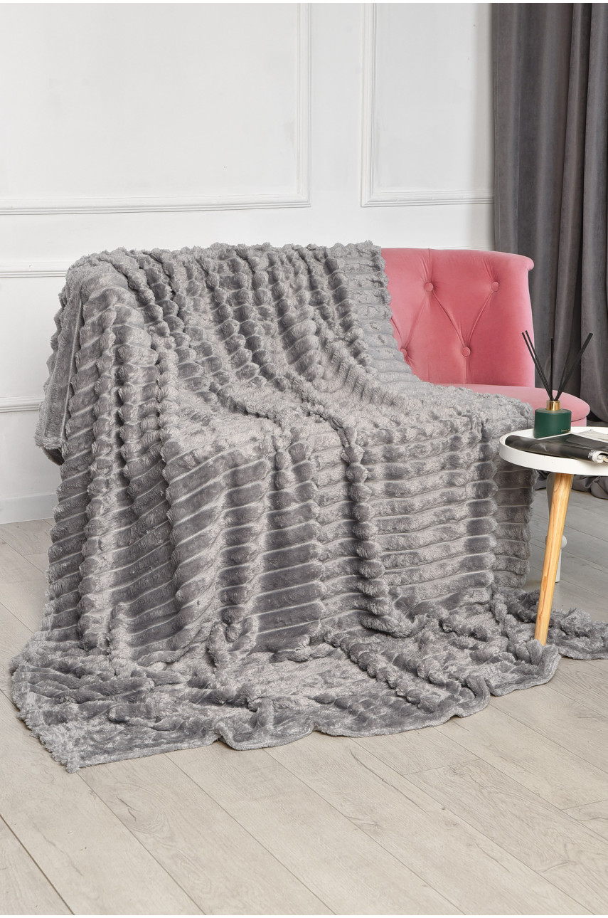 Плед однотонный серого цвета размер 180*200 206508