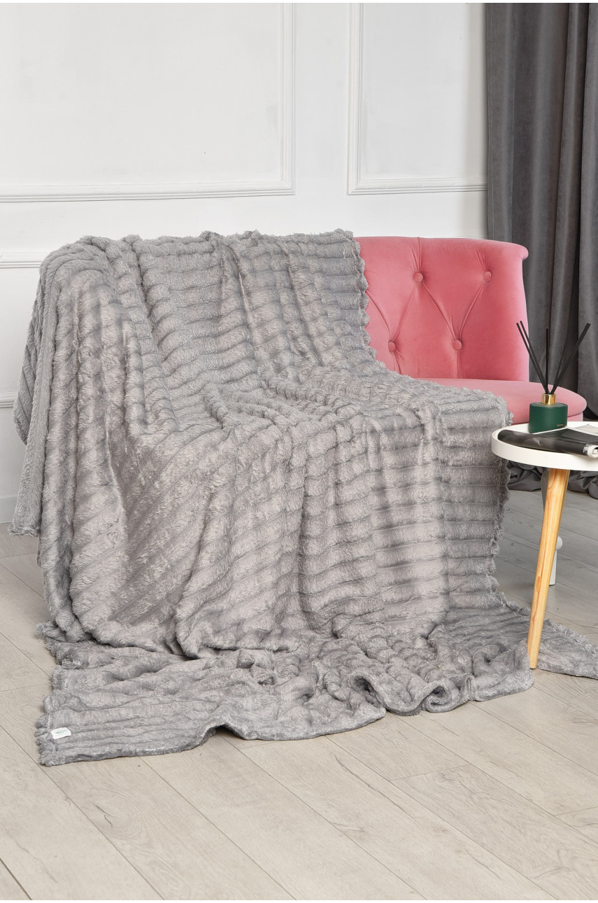 Плед однотонный серого цвета размер 180*200 206508