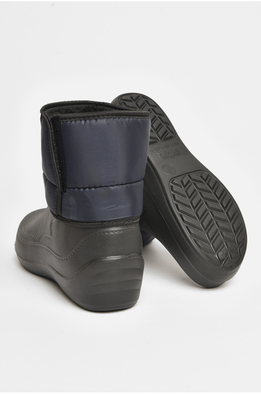 Дутики чоловічі піна на хутрі чорно-синього кольору МДЛ-02 206516