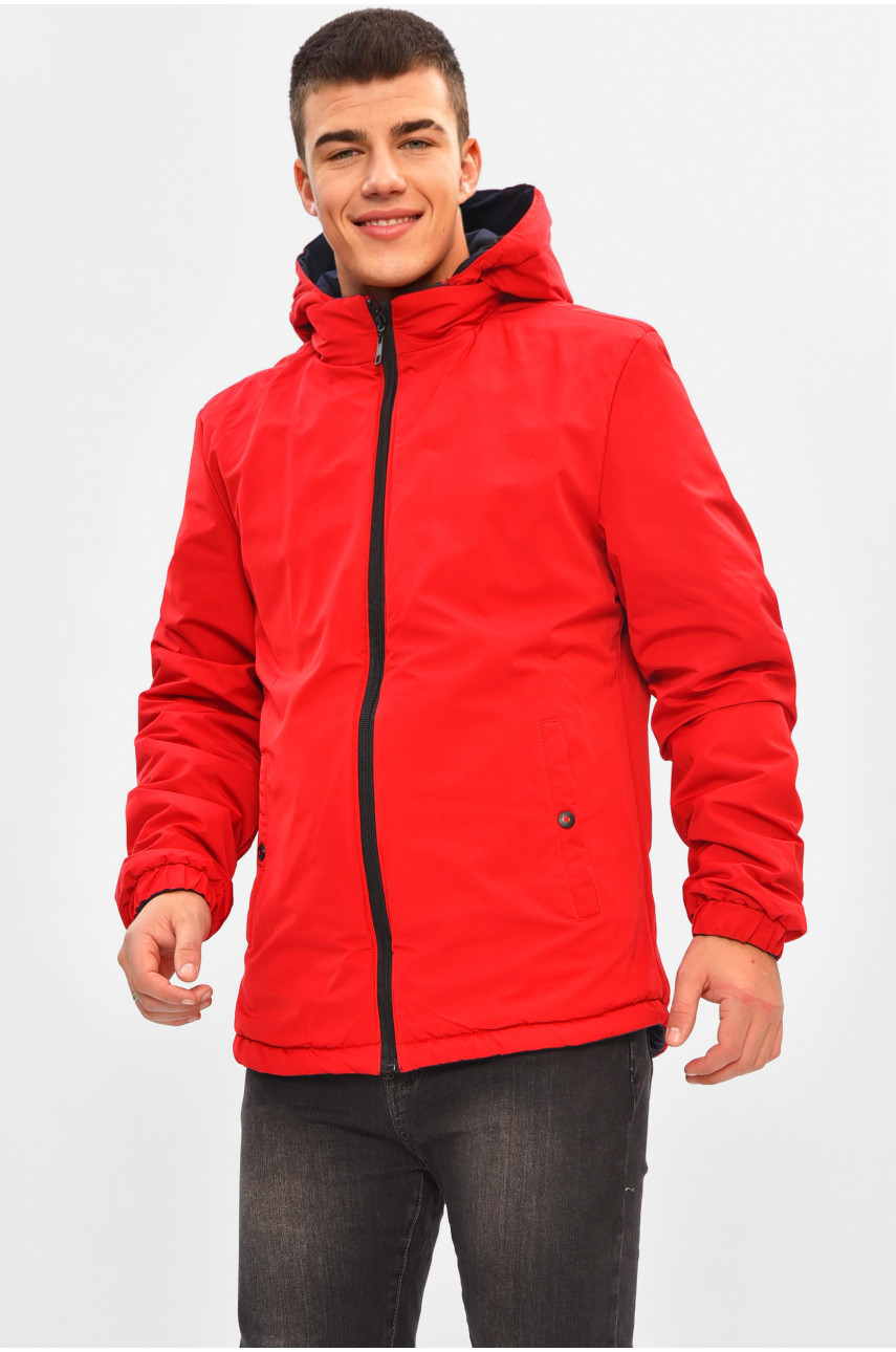 Куртка мужская демисезонная двухсторонняя красного цвета 3116 206518