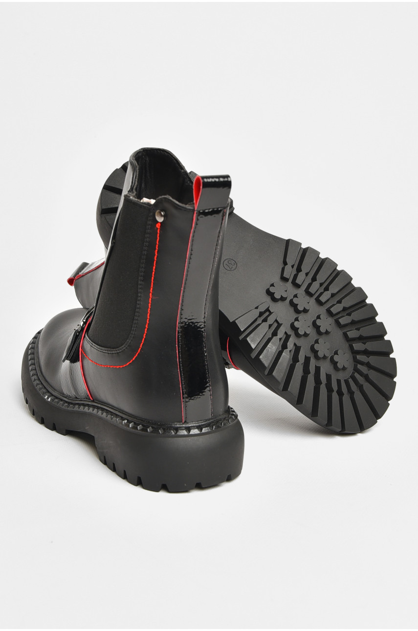 Ботинки детские для девочки черного цвета зимние 2107В 206521