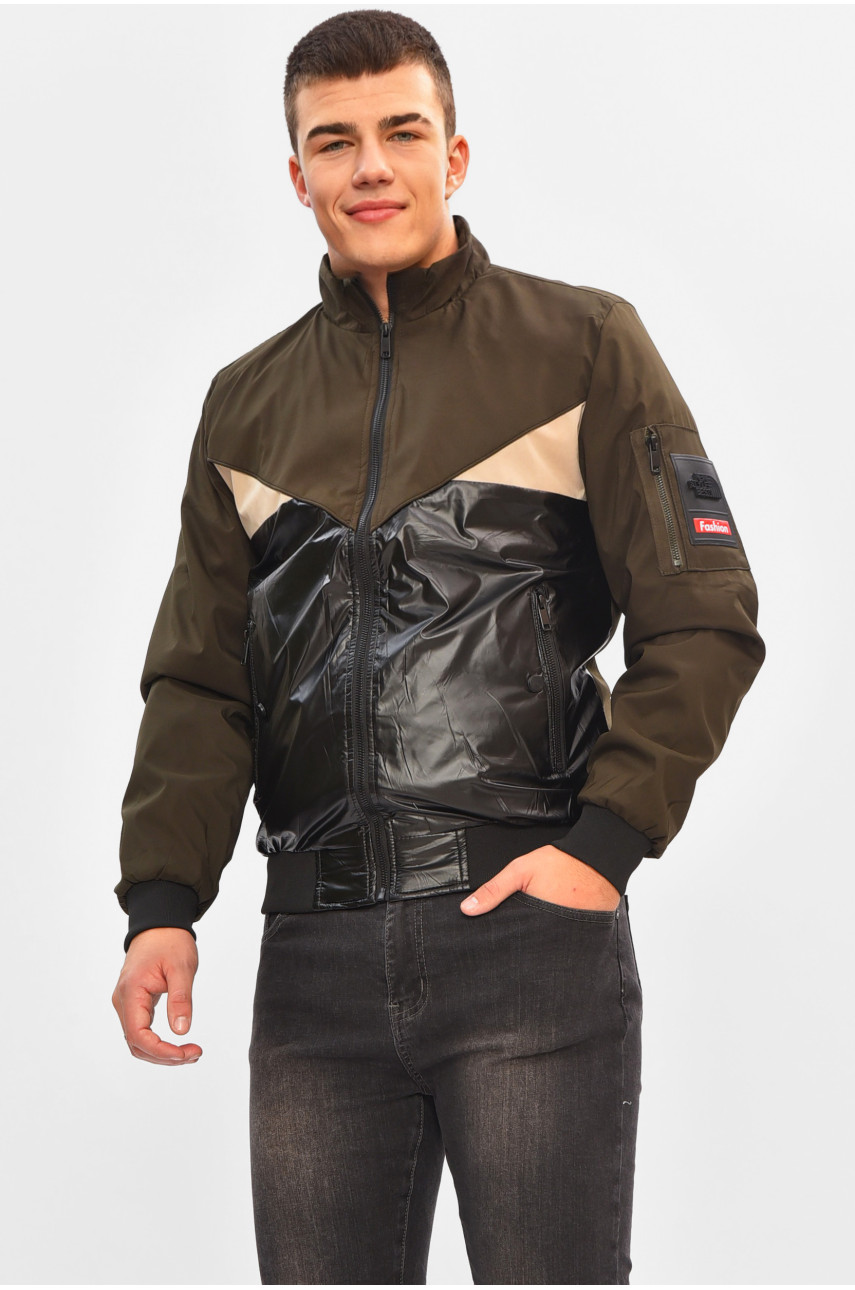 Ветровка мужская демисезонная цвета хаки с принтом 3112 206522