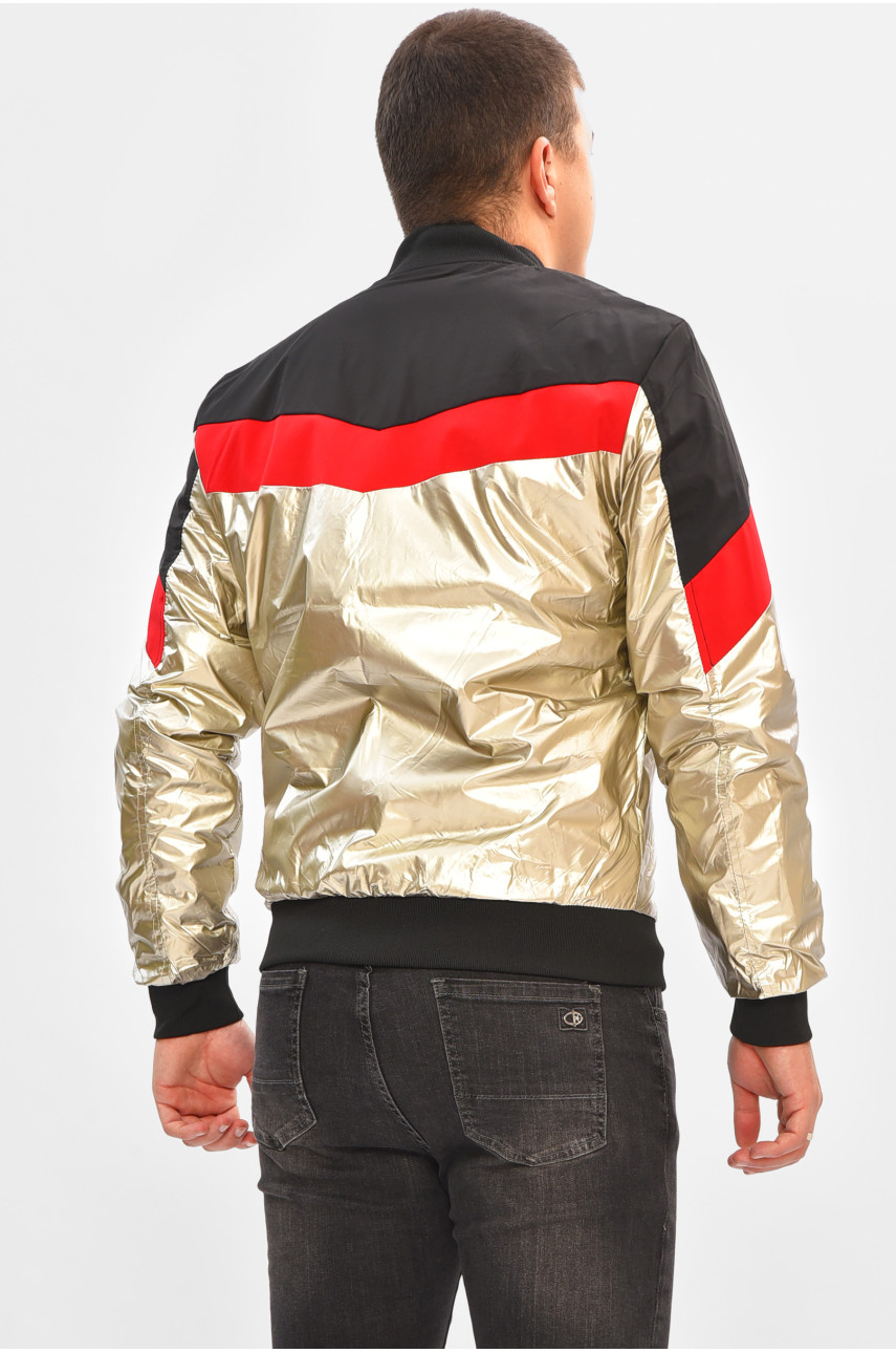 Ветровка мужская демисезонная черного цвета с принтом 3110 206527