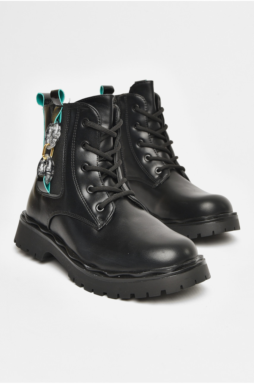 Ботинки детские для девочки черного цвета зимние 2102В 206531