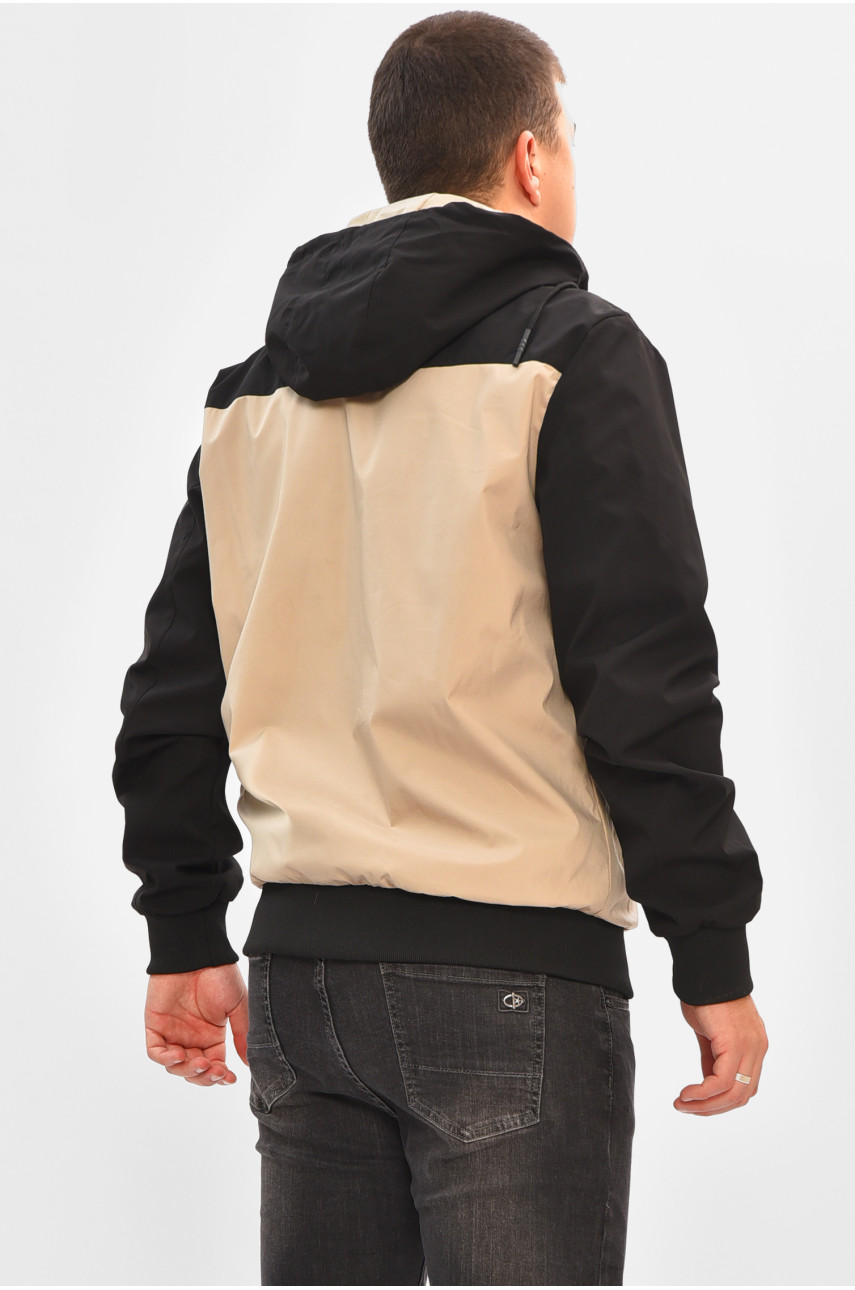 Ветровка мужская демисезонная двухсторонняя бежевого цвета 3127 206533