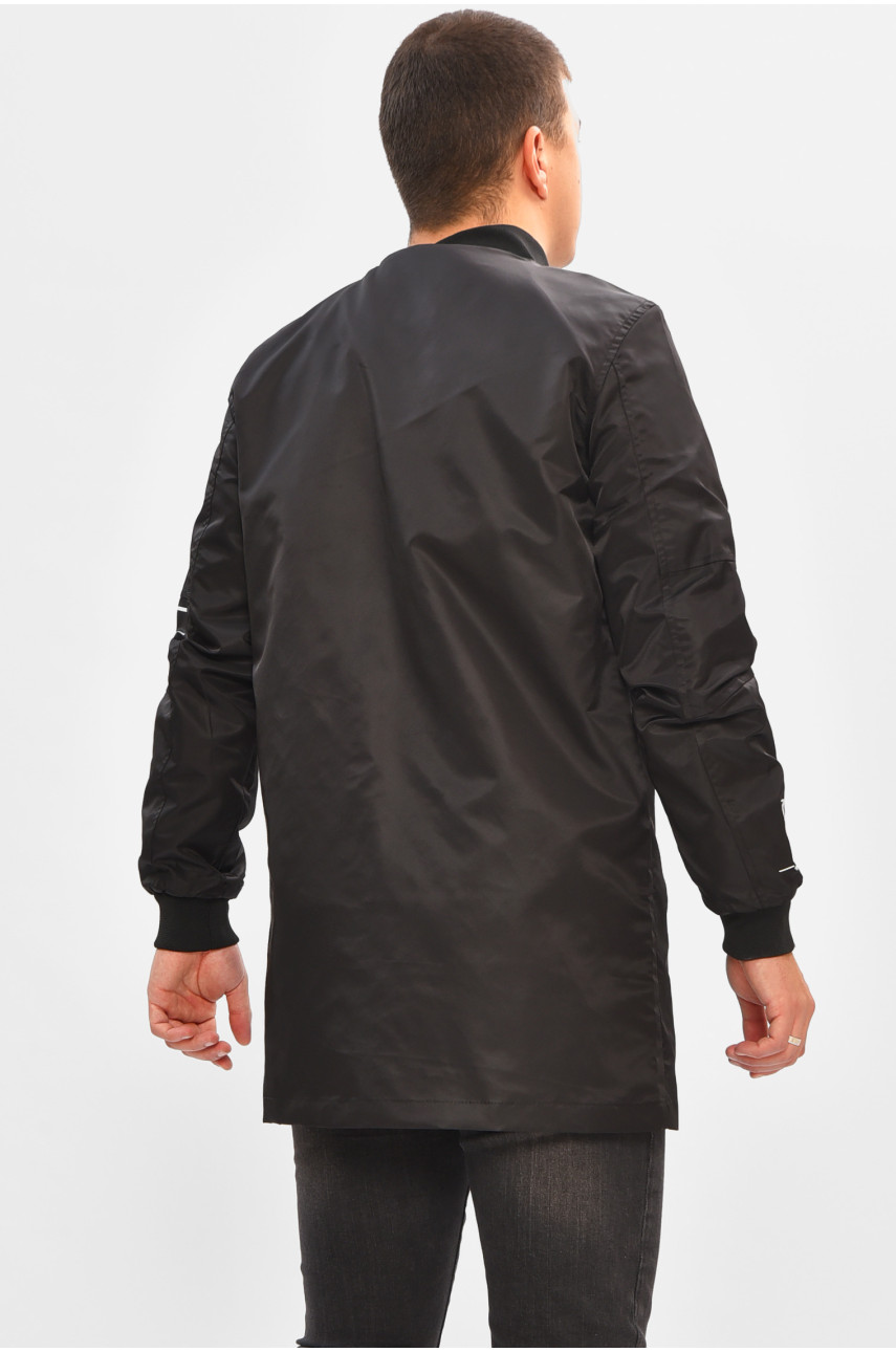 Куртка мужская демисезонная черного цвета с принтом 7791 206538