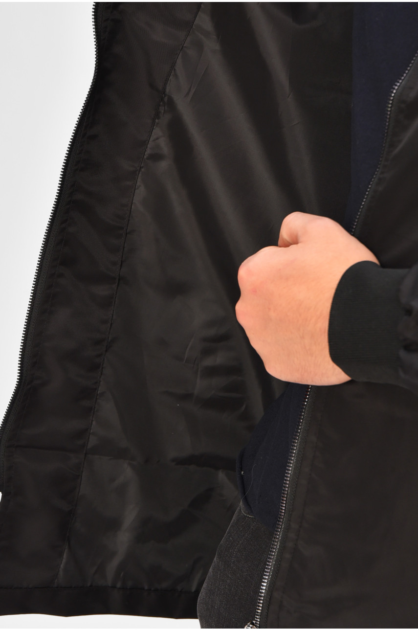 Куртка мужская демисезонная черного цвета с принтом 7791 206538