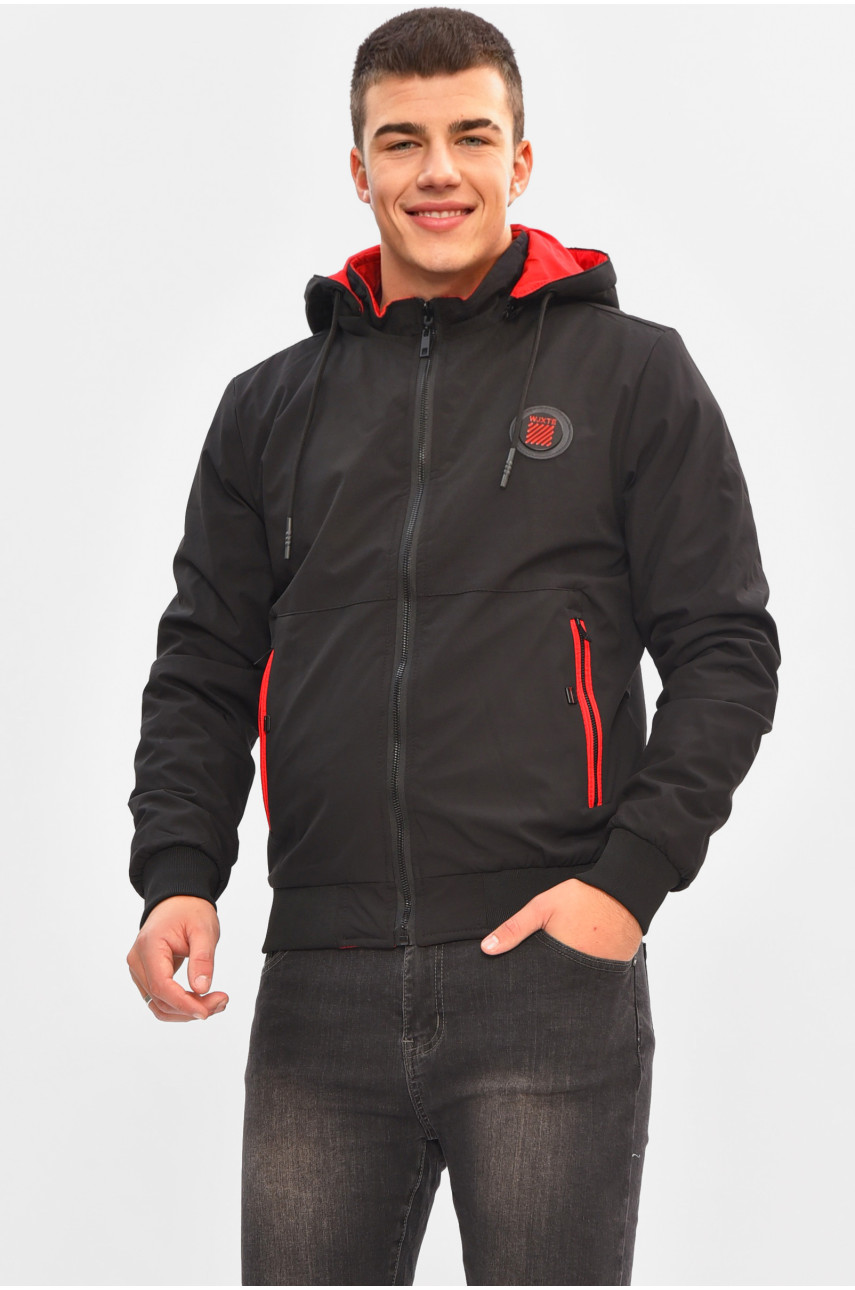 Куртка мужская демисезонная двухсторонняя черного цвета 3118 206542