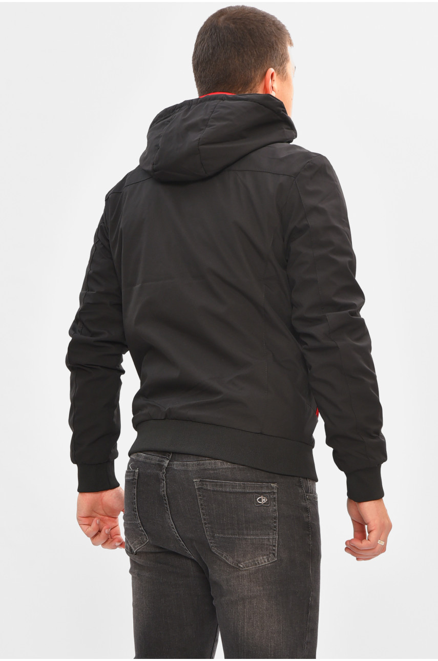 Куртка мужская демисезонная двухсторонняя черного цвета 3118 206542