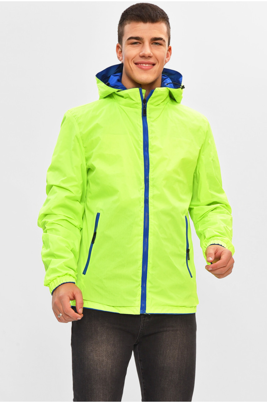 Ветровка мужская демисезонная двухсторонняя синего цвета 3110 206544