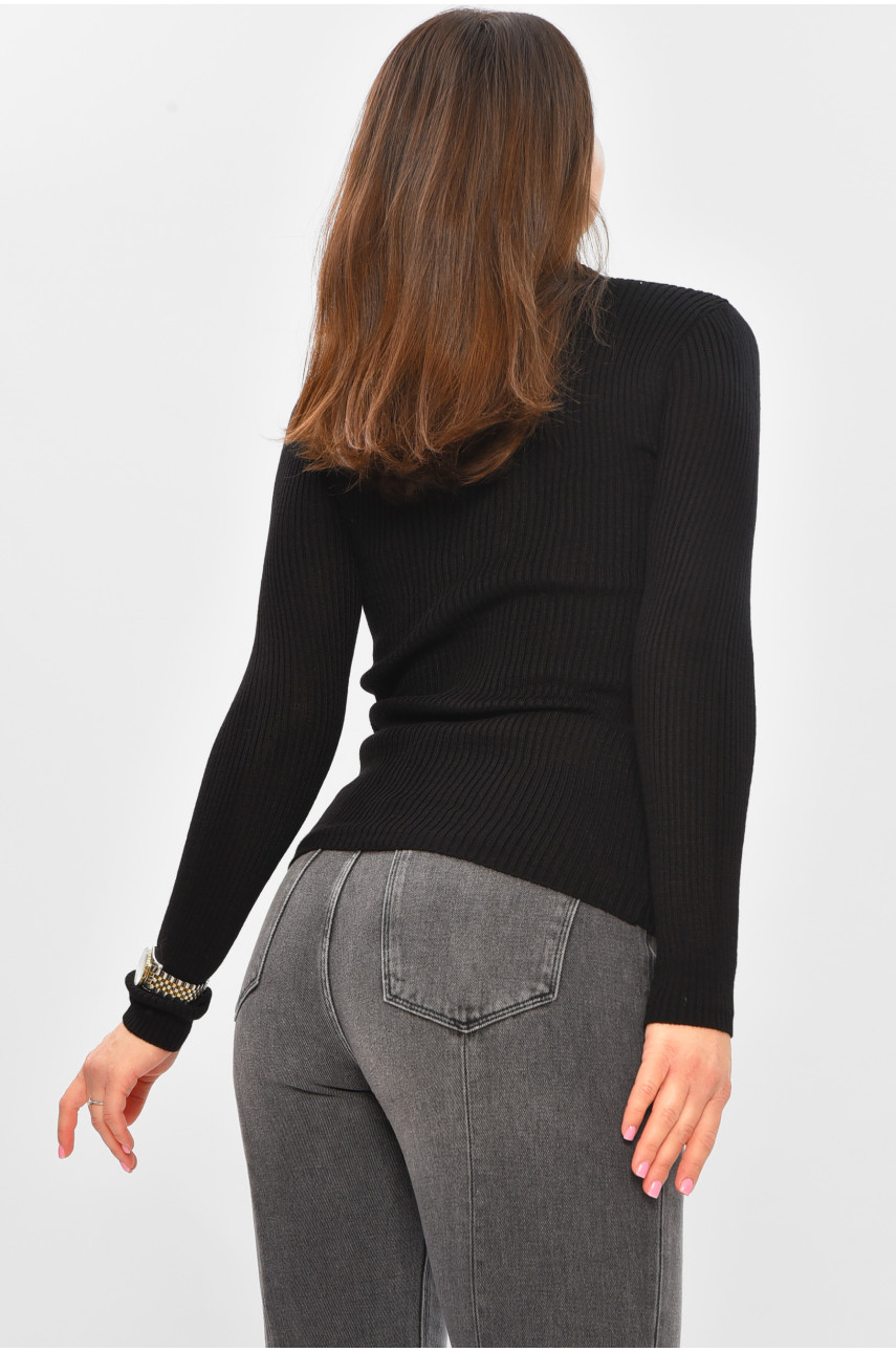 Гольф женский однотонный черного цвета 4652 206547