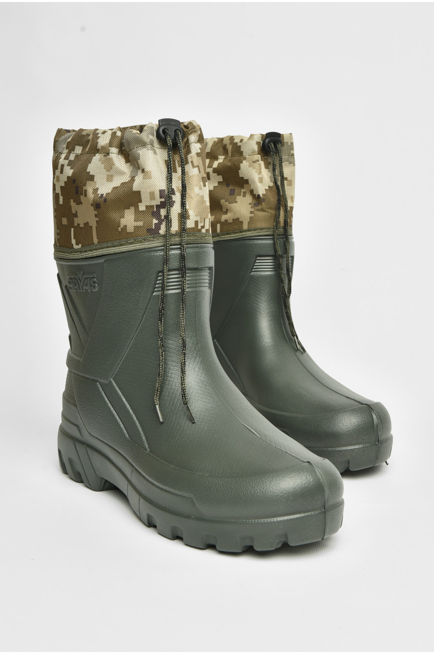 Сапоги мужские пена со сьемным носком темно-зеленого цвета рыбак 206557