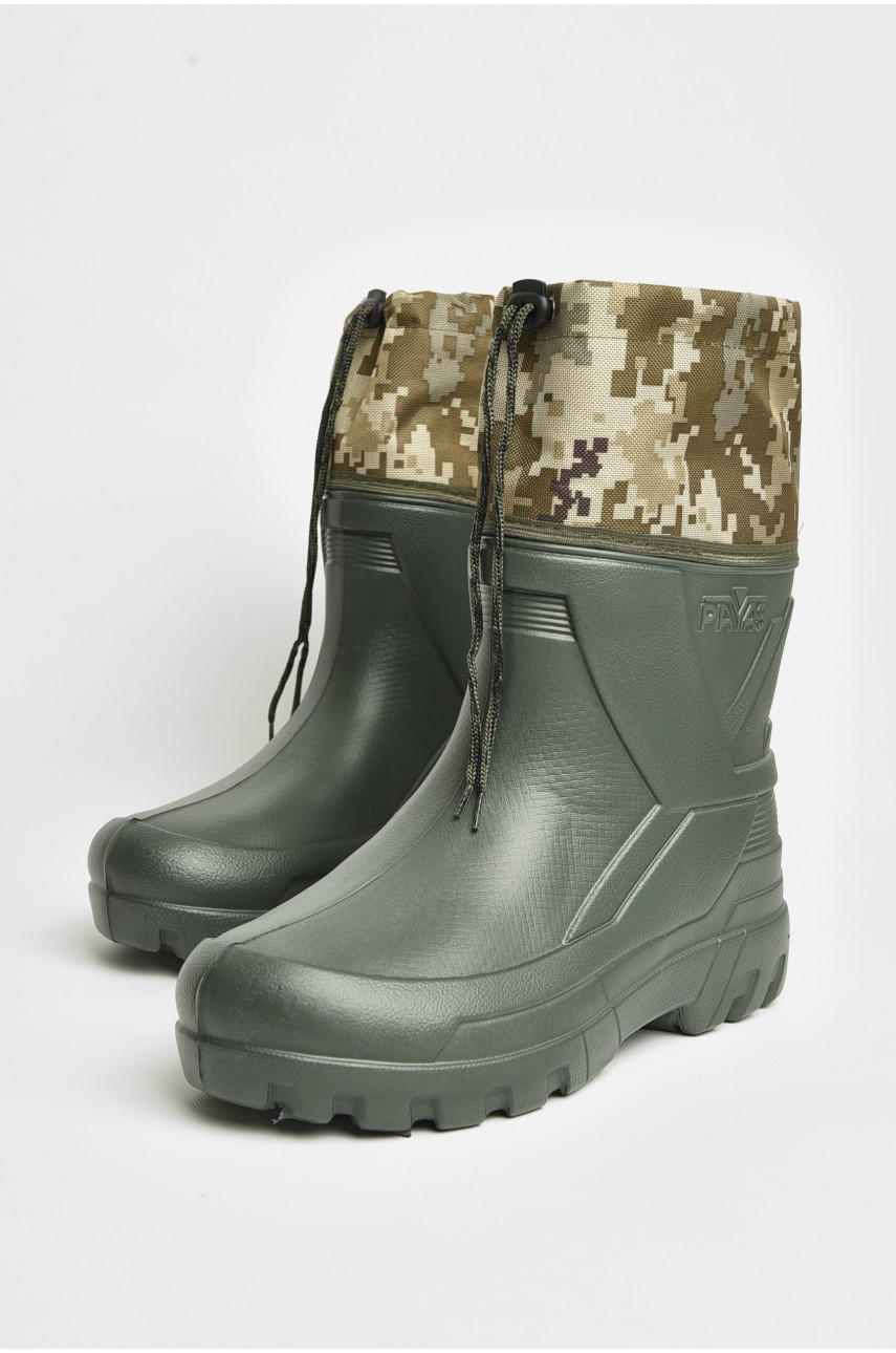 Сапоги мужские пена со сьемным носком темно-зеленого цвета рыбак 206557