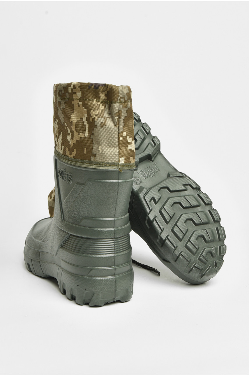 Чоботи чоловічі піна зі з`ємною шкарпеткою темно-зеленого кольору рыбак 206557