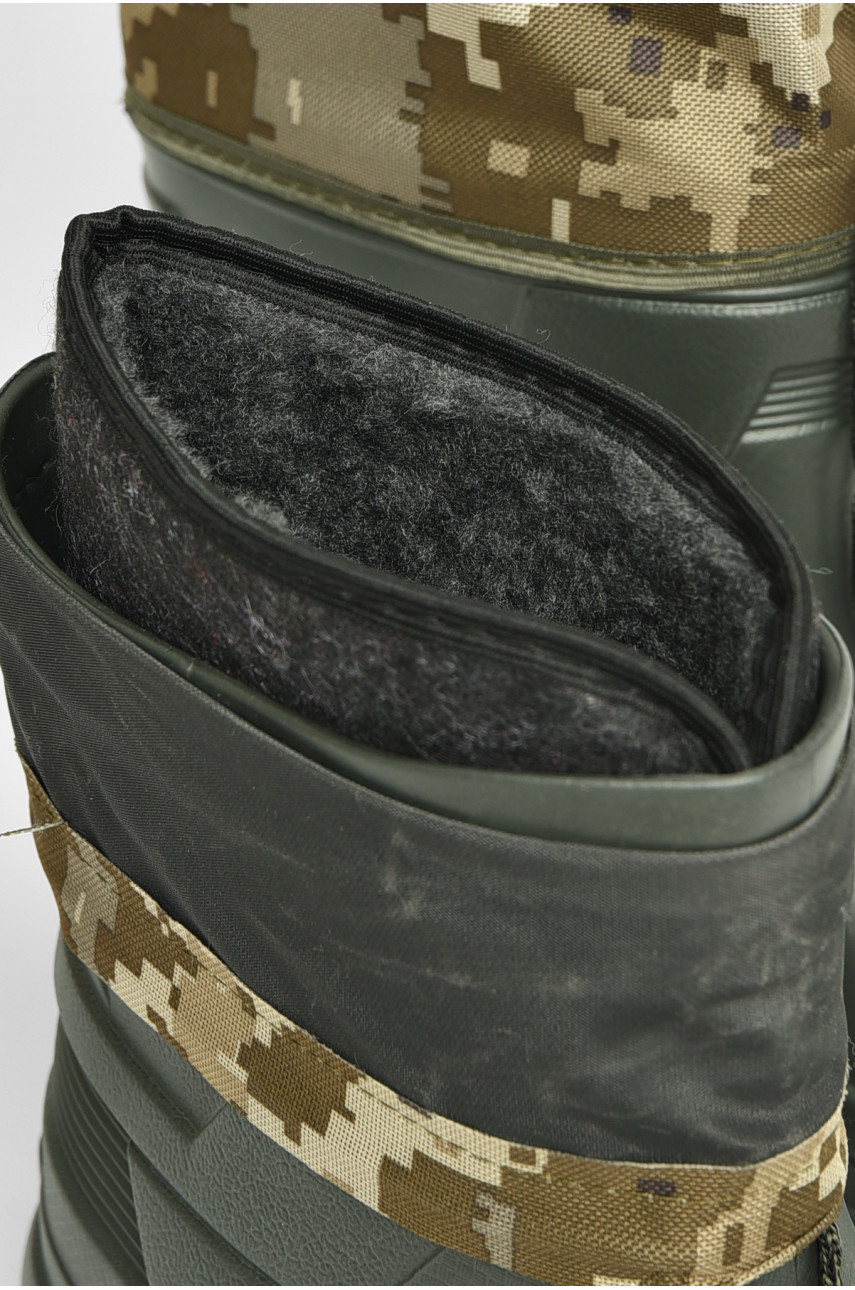 Чоботи чоловічі піна зі з`ємною шкарпеткою темно-зеленого кольору рыбак 206557