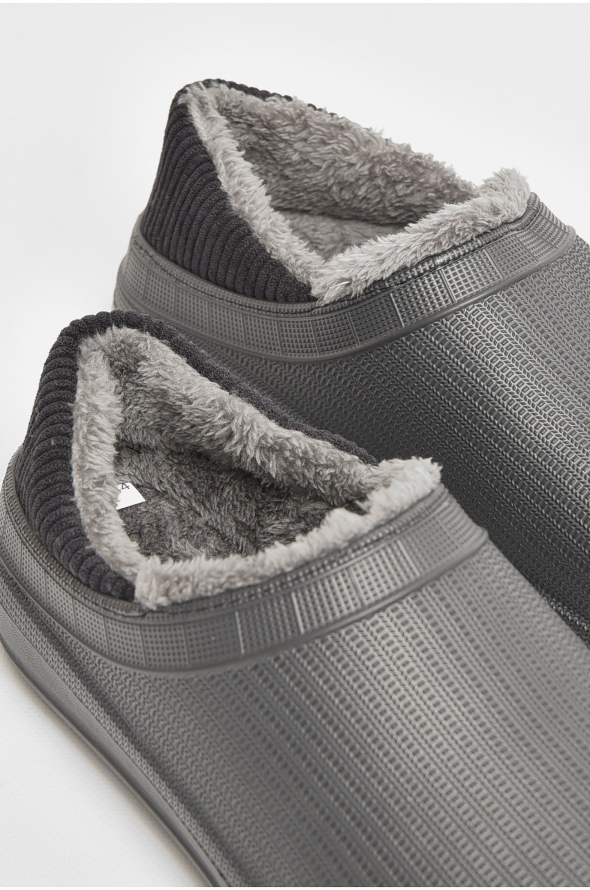 Галоши мужские на меху серого цвета НМ-133 206565