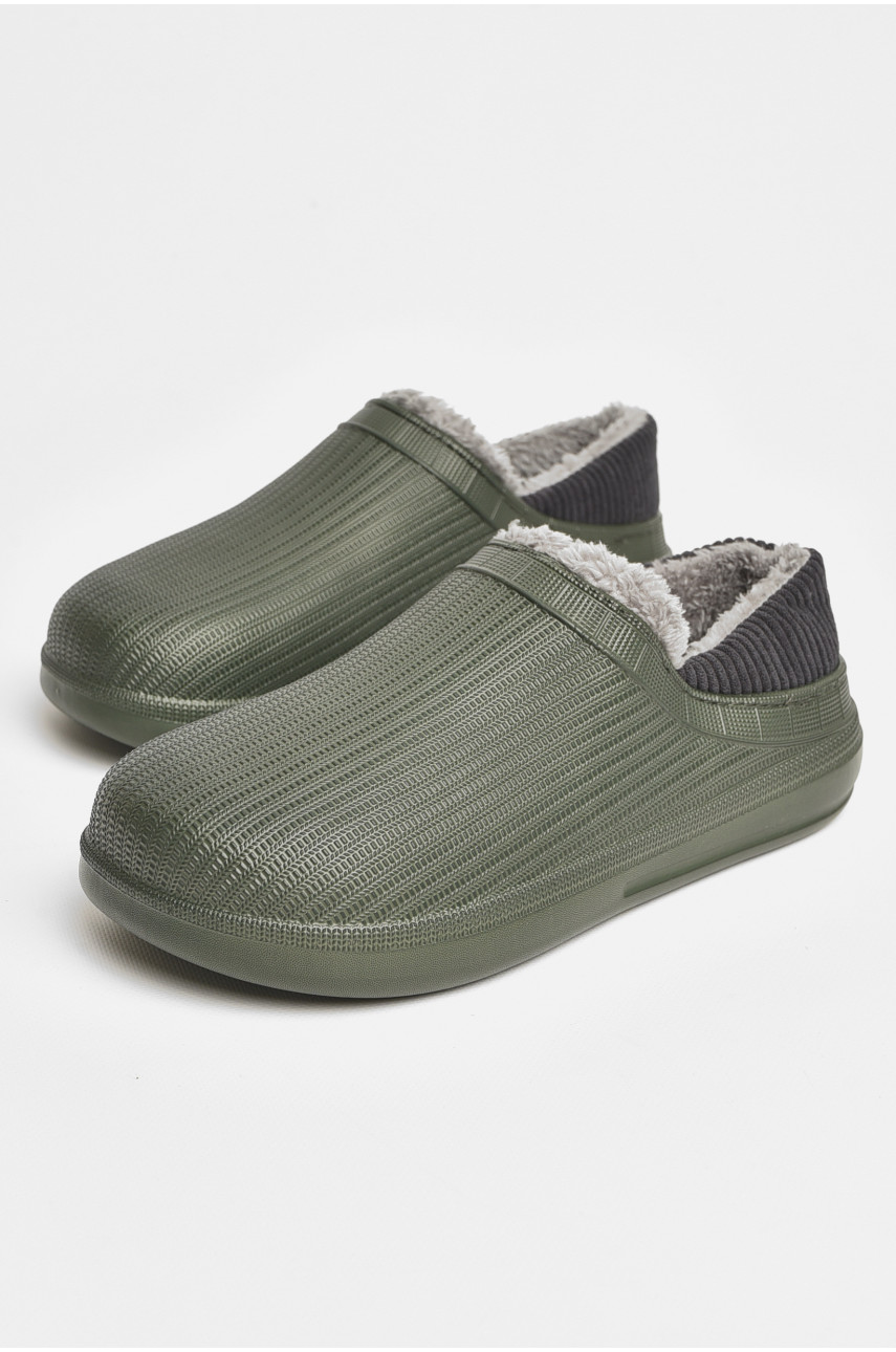 Галоши мужские на меху зеленого цвета НМ-133 206566