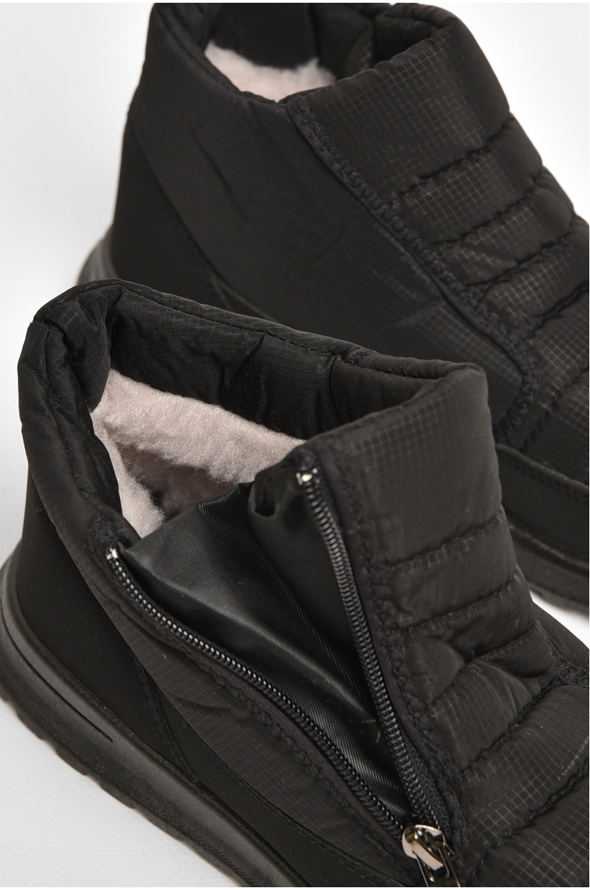 Ботинки мужские зимние на овчине черного цвета МБ-4 206567