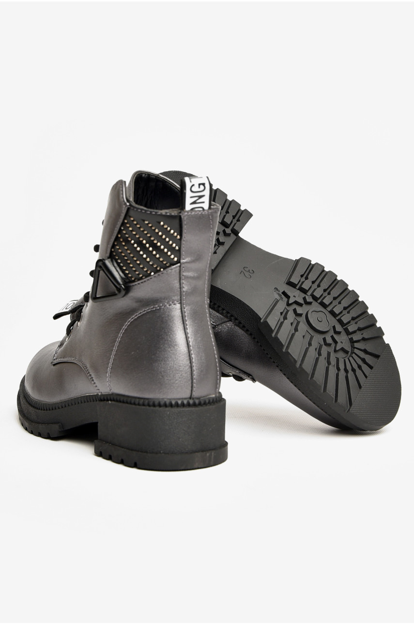 Ботинки детские демисезонные темно-серого цвета WMA08-5 206569