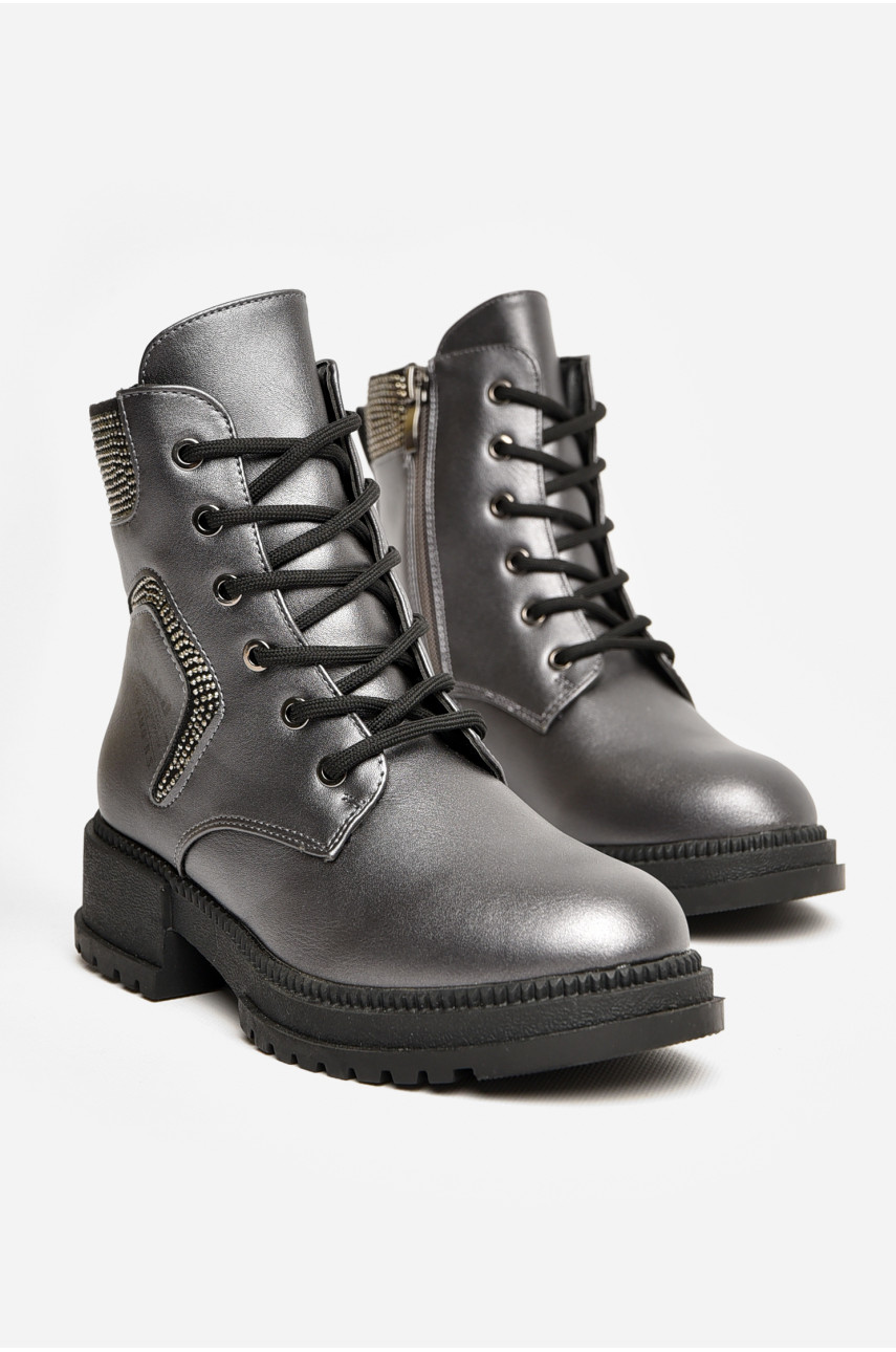 Ботинки детские демисезонные темно-серого цвета WMA07-5 206570