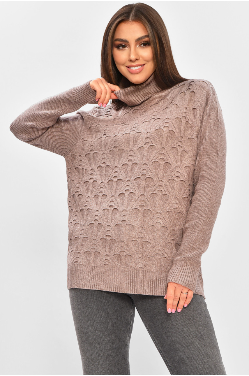 Светр жіночий однотонний кольору мокко 1727 206583