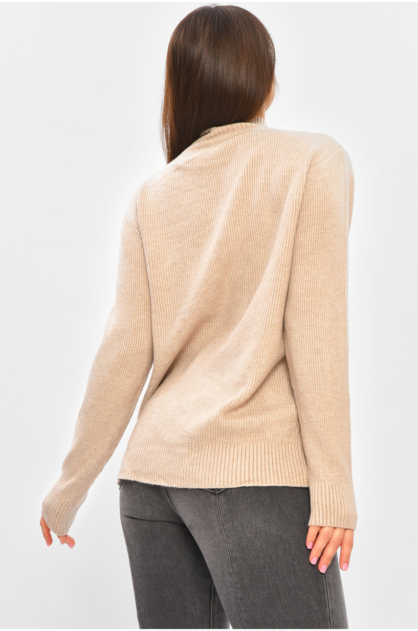 Светр жіночий однотонний бежевого кольору 2626 206588 Светр жіночий однотонний бежевого кольору 2626 206588